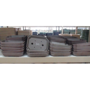 Bonsai pot rectangle, brown unglazed (22,5x16,5x5)