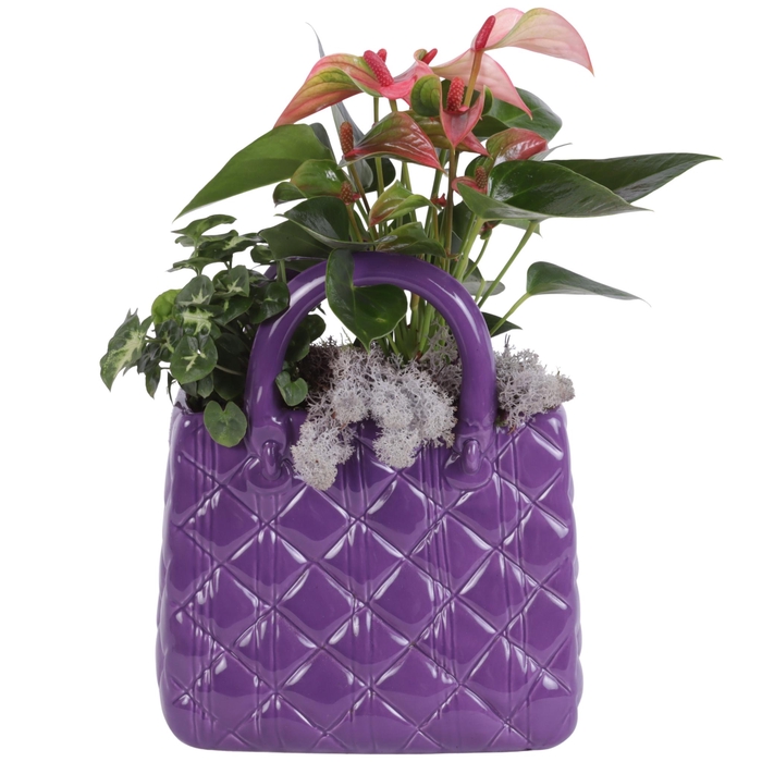 <h4>Yearround Arr. Indoor Ceramic Designer Handbag Purple Ø22cm 2PP</h4>