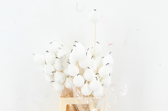 <h4>Stick Pear Flock 8cm White</h4>