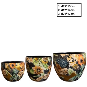 Metaal Berry pot S/3 d21*17cm