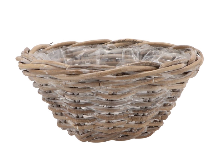 <h4>Rotin En Coupe Ronde Conique Gris Whitewash 32x15cm</h4>