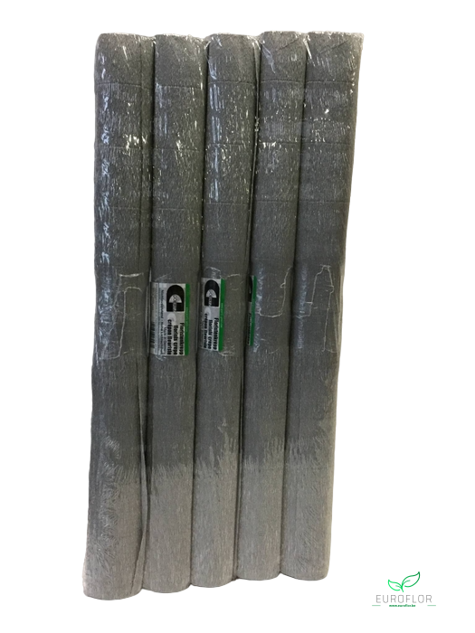 FLORISTENCREPE 50CM*2,5M ZILVER 5 ROLLEN