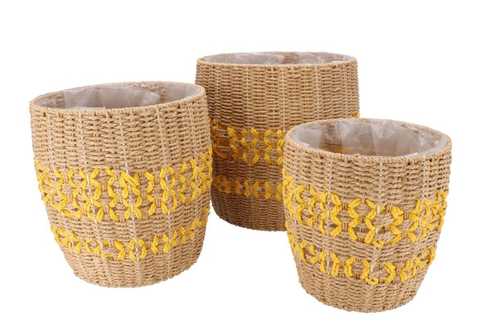 <h4>Gaby Yellow Pot S/3 37x38/32x34/27x28cm Nm</h4>