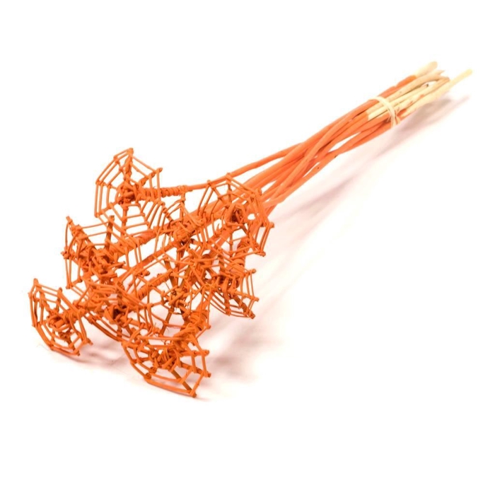 Lata spider web 8cm o/s flat 10pc SB orange spring