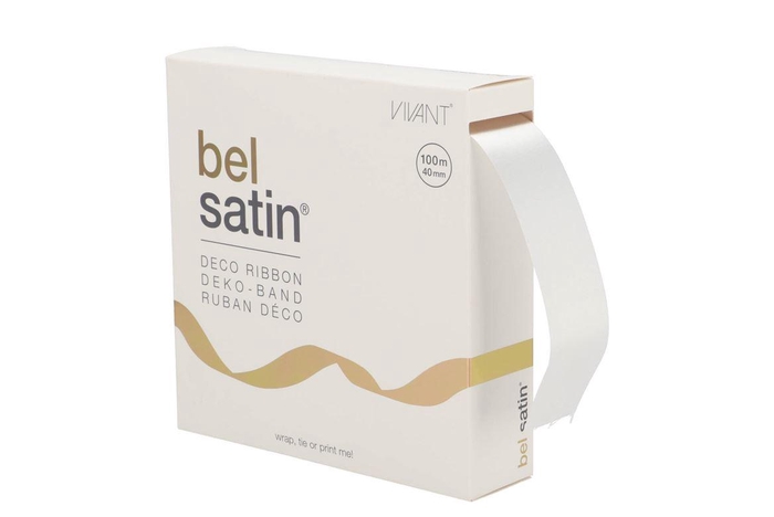 <h4>Ribbon Satin 00 White 100mx40mm P/1</h4>