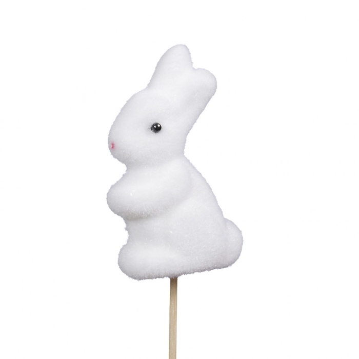 <h4>Easter Stick 20cm Rabbit flock 8cm</h4>