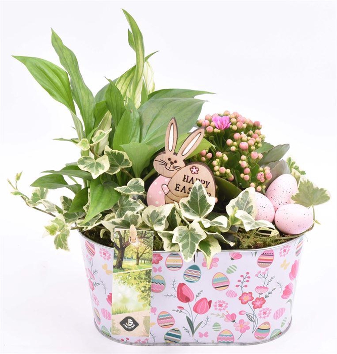 <h4>Zink ovaal paasdecor 19x11,5cm</h4>