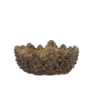 Concrete Natural Pinecone Bowl Oval Edge 22x15x10cm Nm