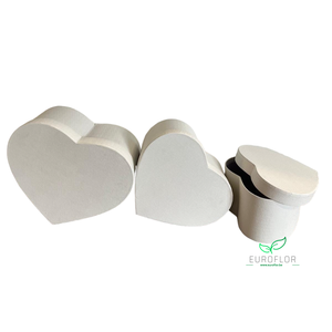 HOEDENDOOS HEART 3BOXES 24,5X24,5XH12 21X21XH10 18X18XH10 WHITE