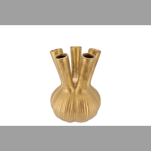 Aglio Straight Gold Vase 16x16x19cm Nm