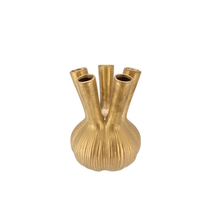 Aglio Straight Gold Vase 16x16x19cm