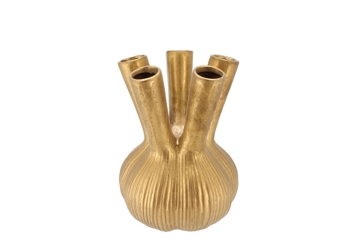 <h4>Aglio Straight Gold Vase 16x16x19cm Nm</h4>