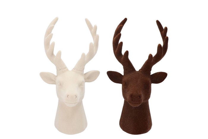 <h4>X-mas Flock Brown Sand Deer Ass 13x13x23cm</h4>