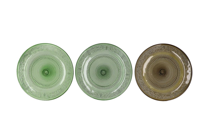 <h4>Dayah Summer Green Mix Glass Plate 29x2,5cm Ass P/1</h4>