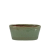 Iron Stone Green Glazed Oval Pot 23x9x10cm