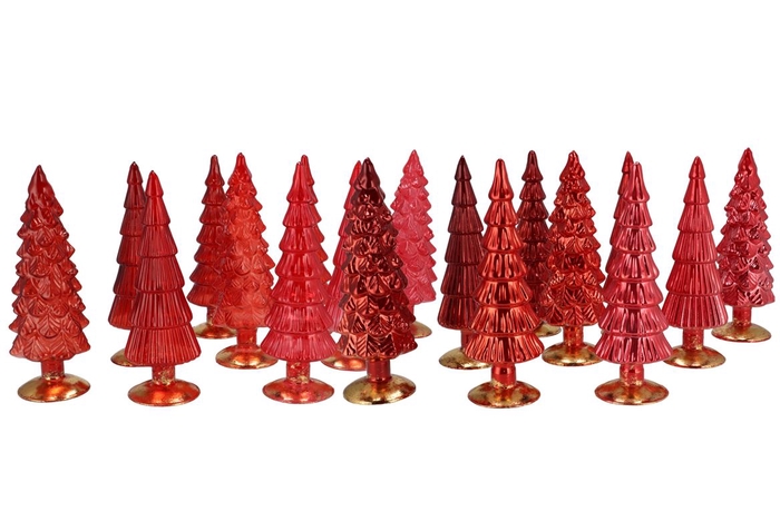 Twinkle Jolly Red Mix Glass Tree Shiny Ass 10x35cm