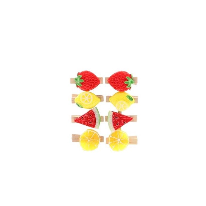 <h4>Decoratie Knijper fruit 4cm x8</h4>