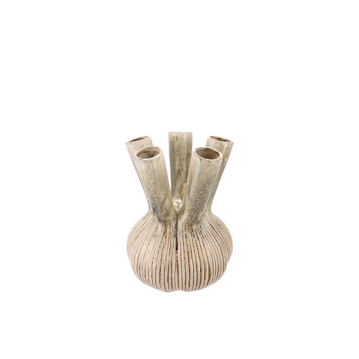 <h4>Aglio Straight Green Vase Active Glaze 13x13x17cm</h4>