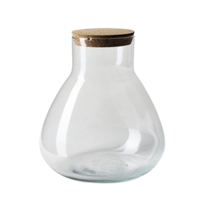 <h4>Glass Ball vase+cork d22*26cm</h4>