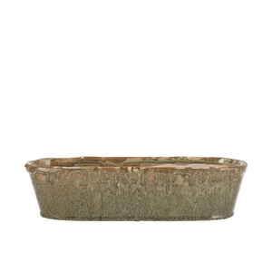 Iron Stone Sand Glazed Oval Pot 32x10x8cm