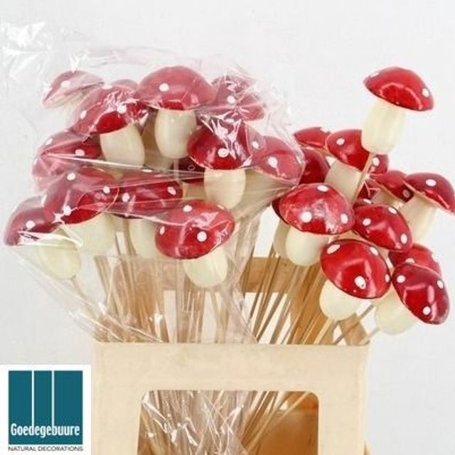 <h4>Stick Mushroom 6cm Red</h4>