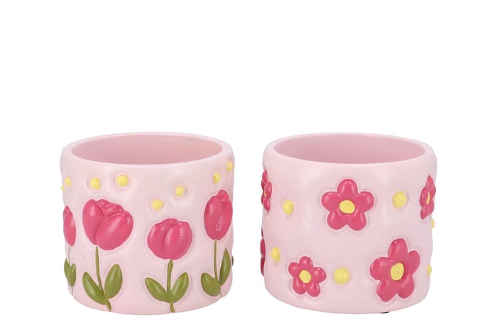 <h4>Juul Pink Pot Flower 14x14x13cm</h4>