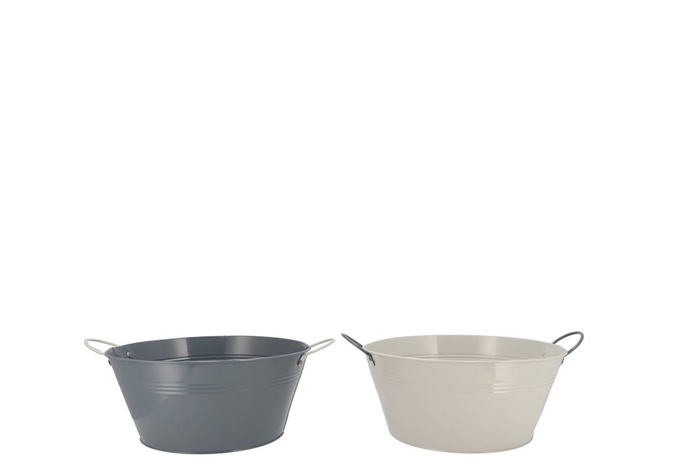 Zinc Basic Light Grey/dark Grey Ears Bowl 25x12cm