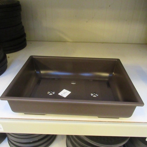 Bonsai pot rectangle, brown plastic (40x30x10) , trainingpot