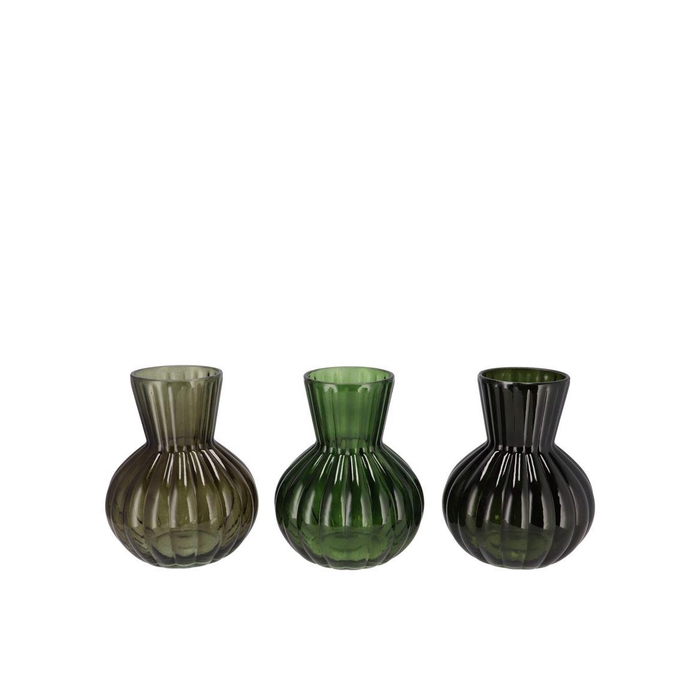 <h4>Feline Dark Green Mix Vase Ass 14x17cm</h4>