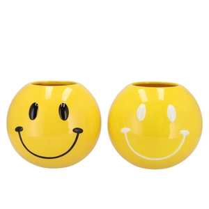 Smiley Yellow Mix Vase Ass 21x21x18cm