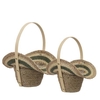 Basket sets Handle Grass S/2 28/20*9cm