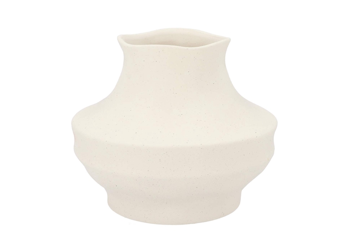Junia White Organic Vase 24x24x20cm