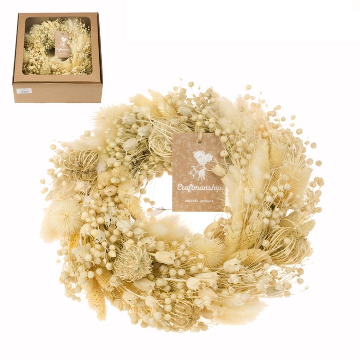 <h4>Wreath Blondi 30cm Bleached White</h4>