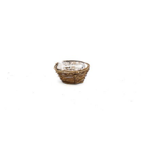Basket branches brown round D18 H9 B12cm
