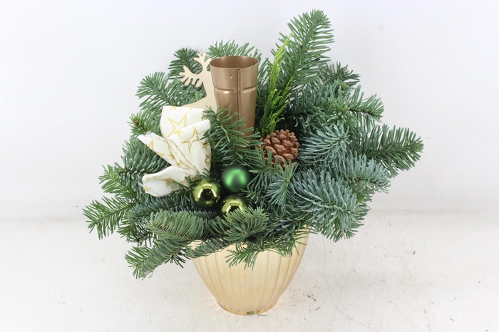 <h4>arr5 Kerst PL - Gold ribbel vaas 1wax x3</h4>