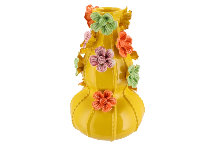 Flower Yellow Vase Bubbels 19x31cm Nm