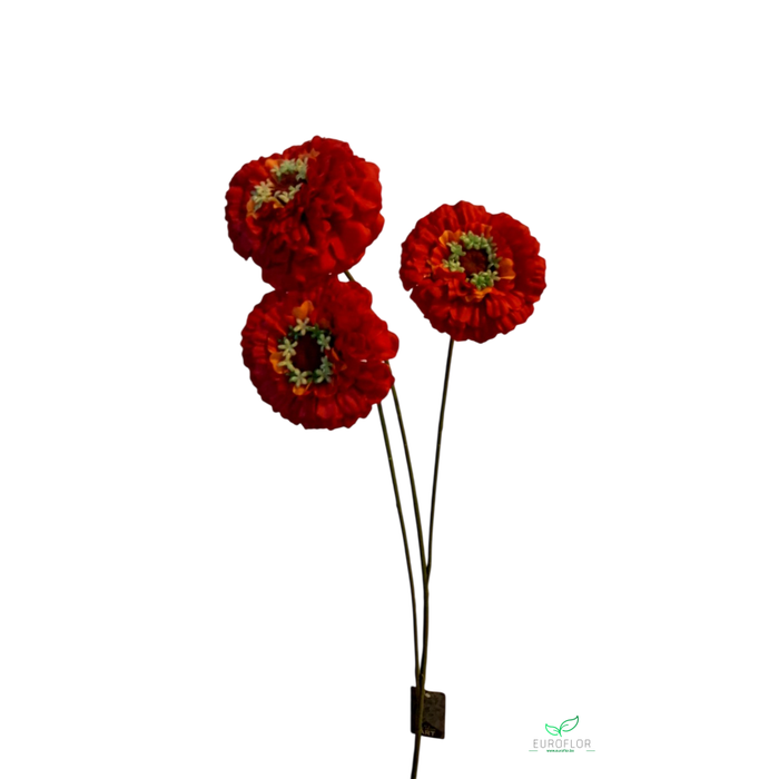 <h4>SILK FLOWERS - ZINNIA ELEGANS SPRAY RED 60CM</h4>