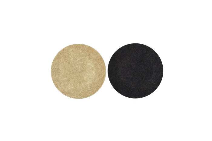 Melamine Shine Black/gold Plate Round Ass 18x18x2cm