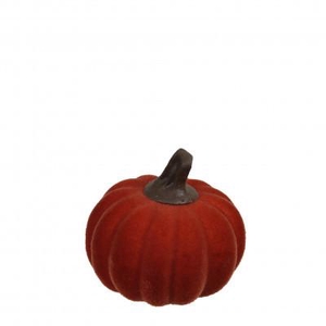 Herfst Deco pompoen flock d5*5.5cm