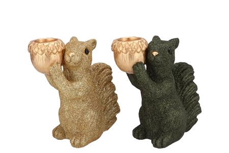 <h4>Jingle Olive Green/gold Squirrel Standing Ass 18x1</h4>