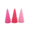Candle Frosty X-mas Tree Jolly Pink Mix 8x16cm Ass