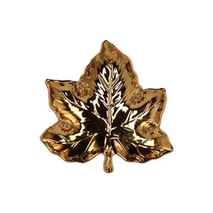 Leaf Maple Plate Gold 24x24x4cm Nm