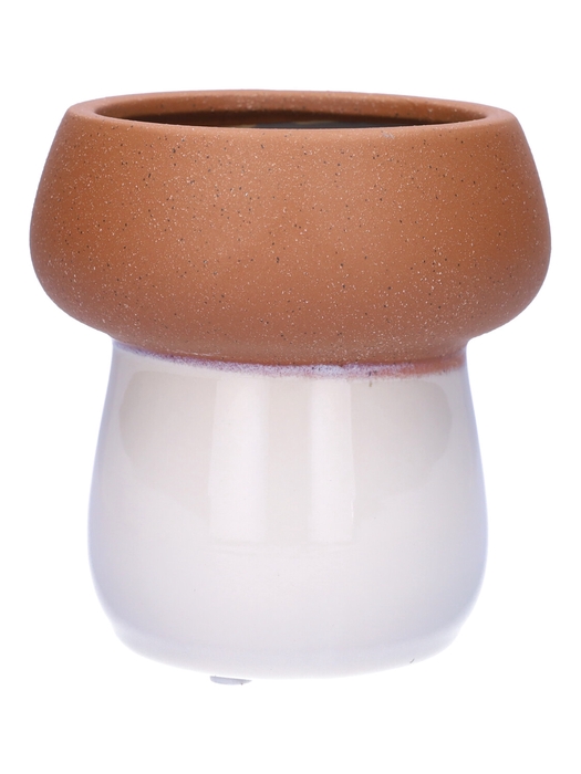 <h4>DF03-720450900 - Vase Pilz d10.5/12.2xh12.8 terra/white</h4>