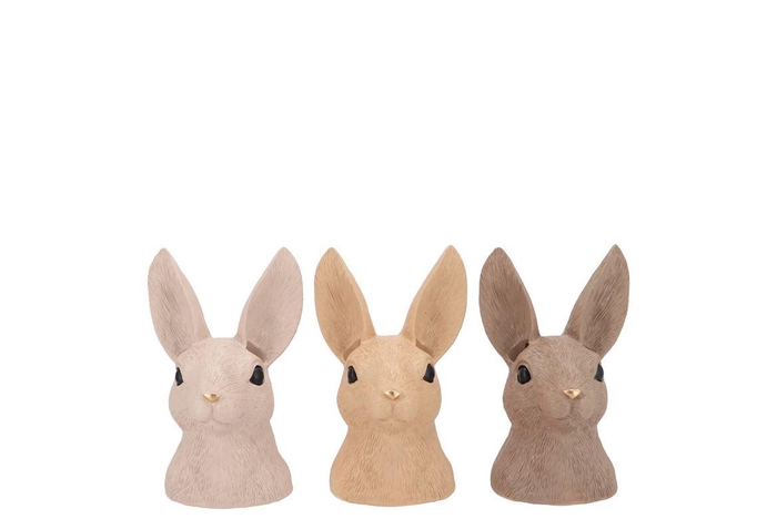 <h4>Easter Rabbit Head Natural Brown Mix Ass 9x8x15cm Nm</h4>