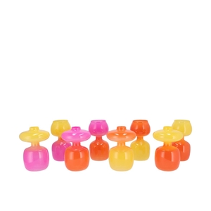 May Dutch Orange Mix Vase Double Bulb Ass 8x8x15cm