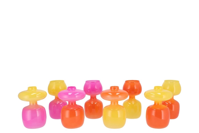 <h4>May Dutch Orange Mix Vase Double Bulb Ass 8x8x15cm</h4>