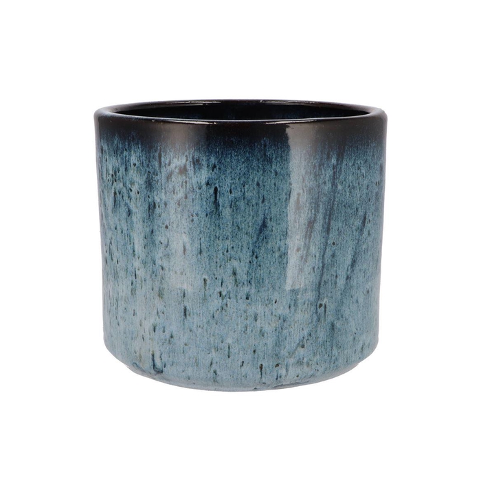 <h4>Javea Cilinder Pot Glazed Blue 24x21cm</h4>