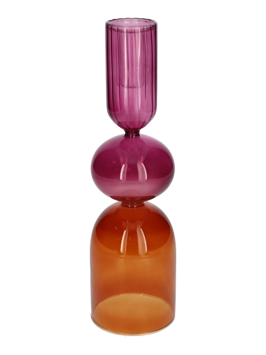 <h4>DF02-721065600 - Candle holder Aviance10 d4.4/8xh28 aubergine/brown terra</h4>