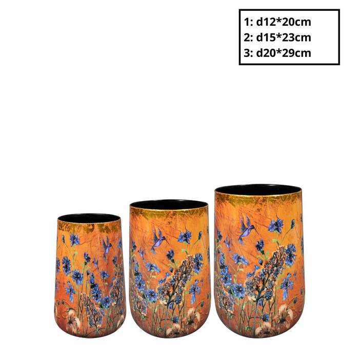 <h4>Metal Dreamy vase S/3 d20*29cm</h4>