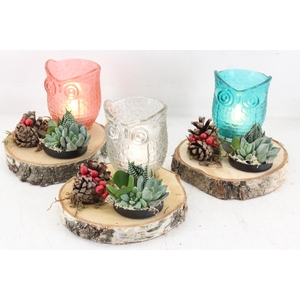 arr3 AD - Owl candle holder op schijf